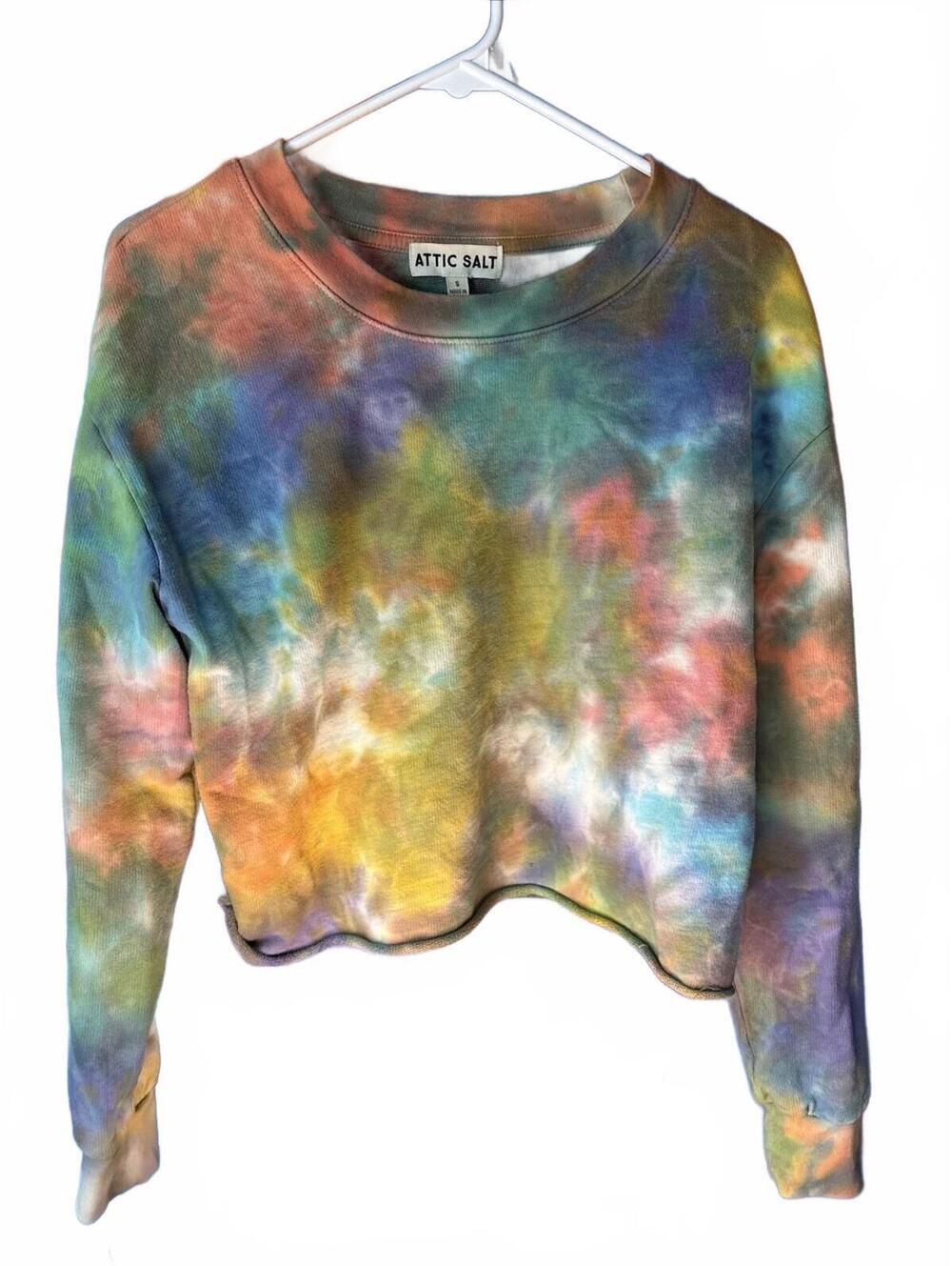 Attic Salt Tie-Dye Cropped Sweatshirt Size Small